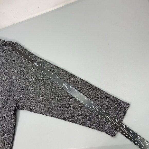 Susan Graver Style Cardigan Sweater Tunic Open Front Black Silver Metallic 3X - Picture 8 of 8